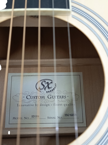 Guitarra Acústica SX NATURAL SD104 6 Cuerda