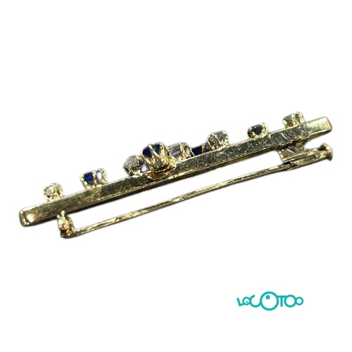 Broche oro 18K con zafiro y diamantes 