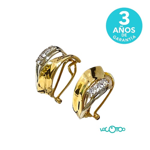 Par Pendientes Oro 18Kt BLANCO Y AMARILLO C