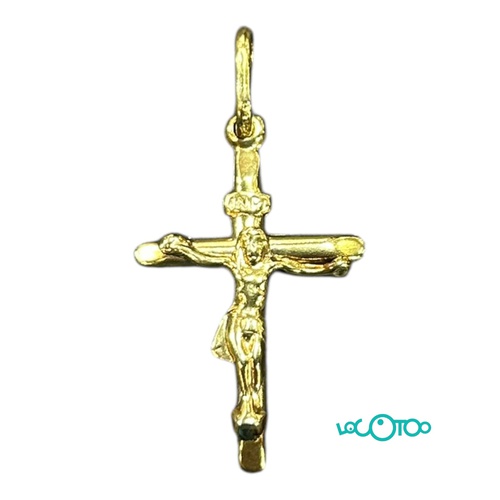 Crucifijo oro 18K con relieve 