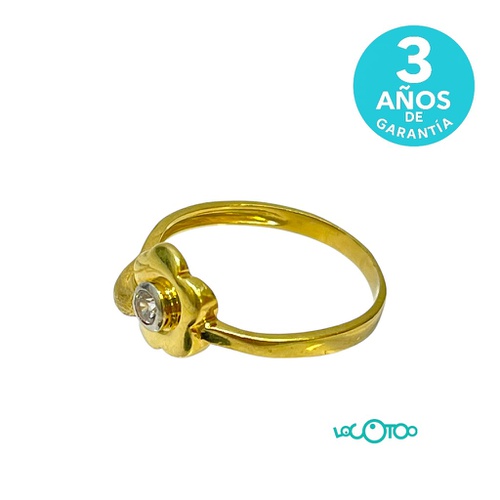 Anillo Oro 18Kt FLOR CON CIRS