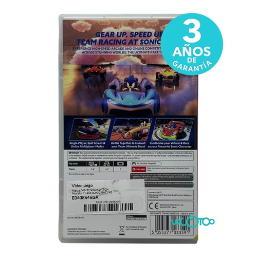 Videojuego NINTENDO SWITCH TEAM SONIC RACIN