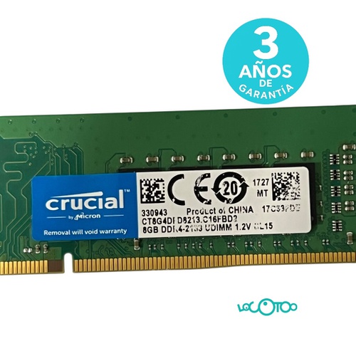 Memoria PC CRUCIAL 8GB DDR4-2133 UDIMM