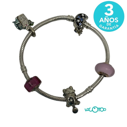 PULSERA PANDORA CON 5 CHARMS