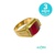 Anillo Oro 18K con Piedra Roja 7,70g