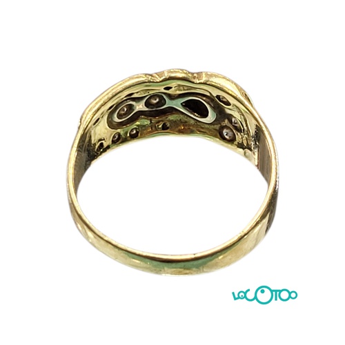 ANILLO ORO CON 14 PIEDRAS