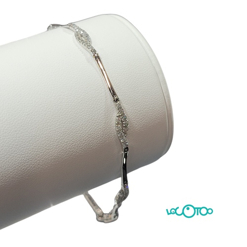 Pulsera Oro 18k con 60 piedras blancas