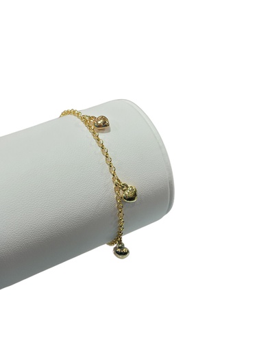 PULSERA ORO 18K CON 6 CORAZONES 