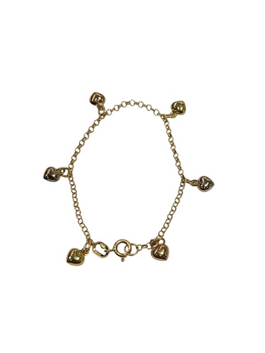 PULSERA ORO 18K CON 6 CORAZONES 