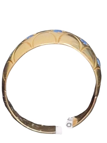 Anillo Oro con piedras azules Talla 12