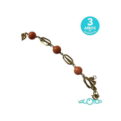 Pulsera Oro ORO 18K 6 PIEDRAS NARANJAS 23 c
