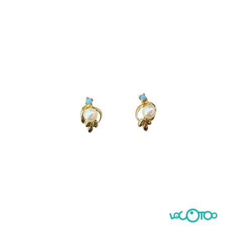2 PENDIENTES ORO 18K CON PIEDRAS