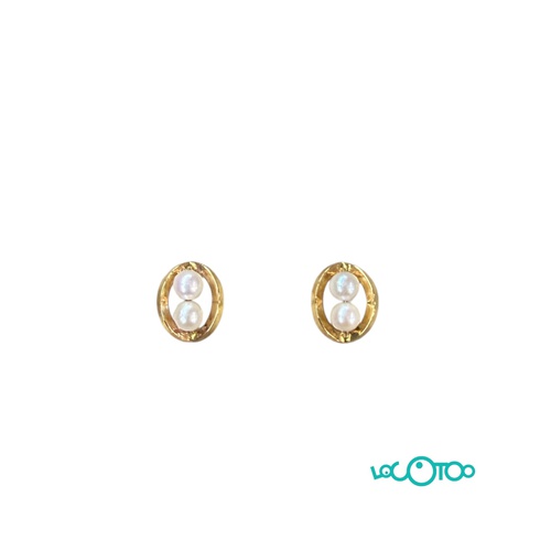 2 PENDIENTES ORO 18K CON PIEDRAS BLANCAS