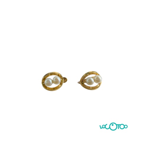 2 PENDIENTES ORO 18K CON PIEDRAS BLANCAS
