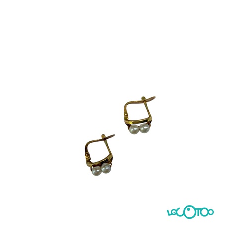 2 PENDIENTES ORO 18K CON PIEDRAS BLANCAS