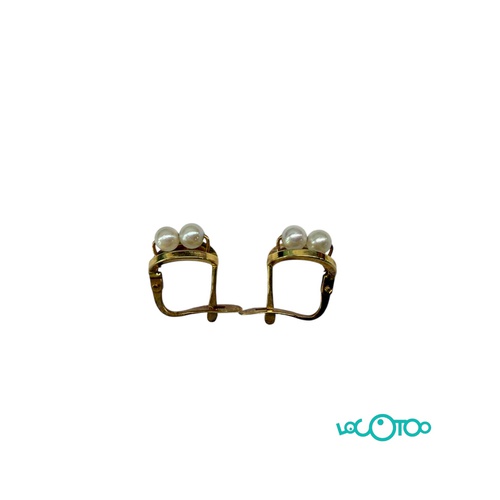 2 PENDIENTES ORO 18K CON PIEDRAS BLANCAS