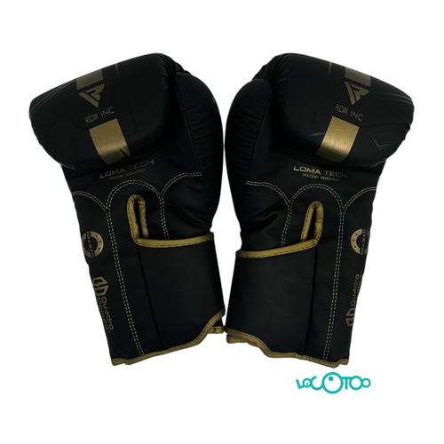 GUANTES BOXEO RDX KARA 12 OZ NEGRO/DORADO