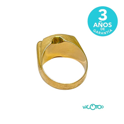 Anillo Oro 18K con Piedra Roja 7,70g