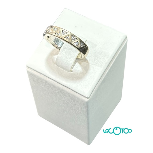 ANILLO DE ORO BLANCO 18K CON 12 DIAMANTES