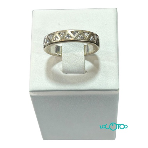 ANILLO DE ORO BLANCO 18K CON 12 DIAMANTES