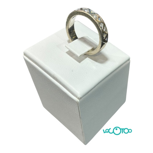 ANILLO DE ORO BLANCO 18K CON 12 DIAMANTES
