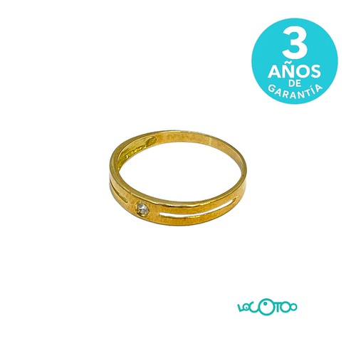 Anillo Oro 18K con Piedra Engastada