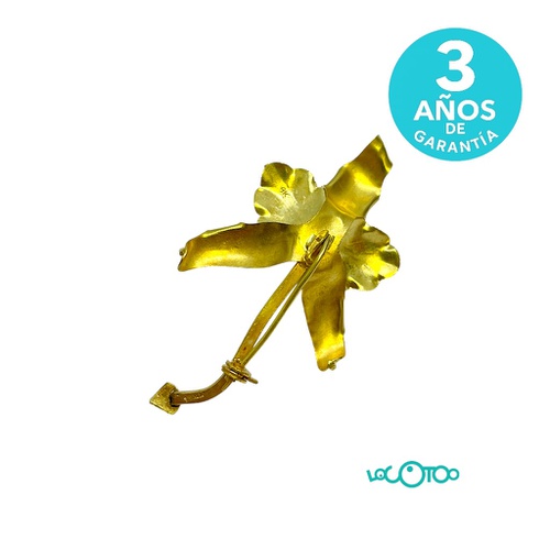 Broche flor oro 18K con perla 8,90g