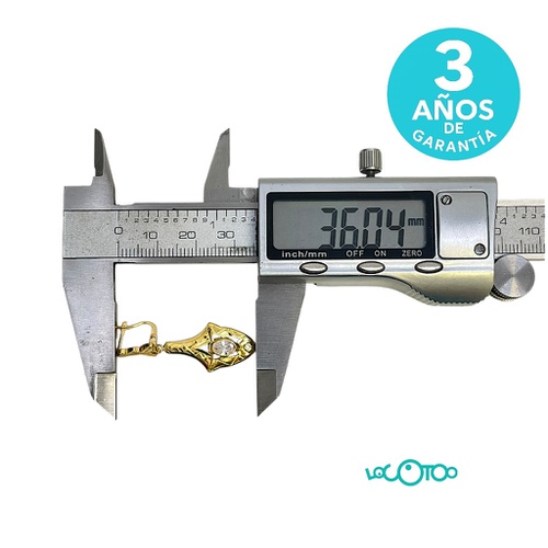 Pendientes colgantes oro 18K con circonitas