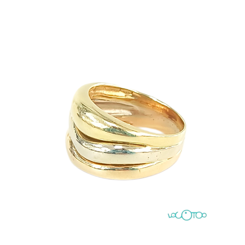 ANILLO ORO 18K TRES OROS (BLANCO, AMARILLO 