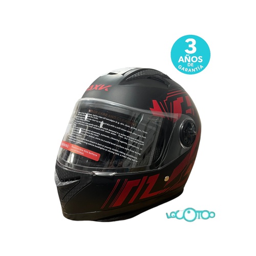 Casco AXK ROJO NEGRO
