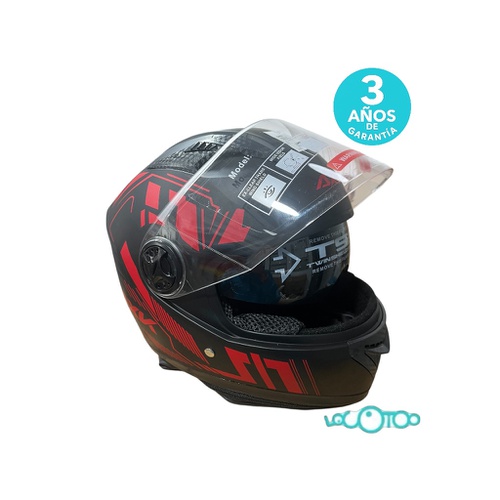 Casco AXK ROJO NEGRO