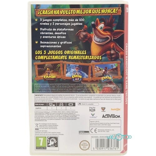 CRASH BANDICOOT N.SANE TRILOGY NINTENDO SWI