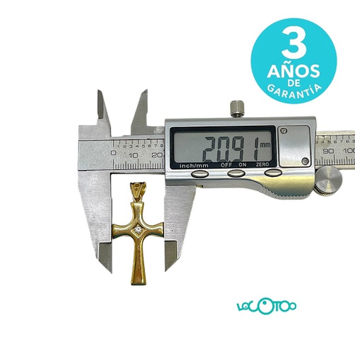 Colgante Cruz Oro 18K con Piedra