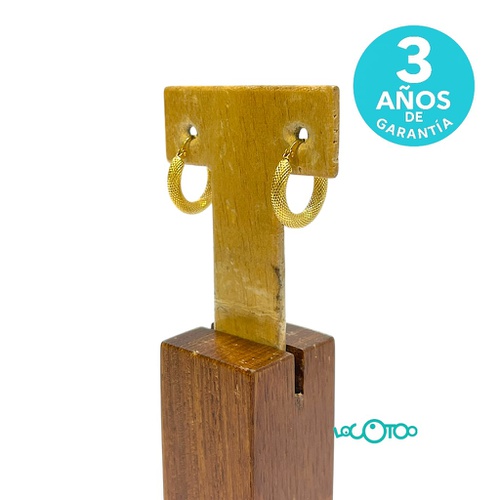 Pendientes Aro Oro Amarillo 18K Texturizado