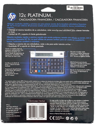 Calculadora HP 12C PLATINUM Financiera