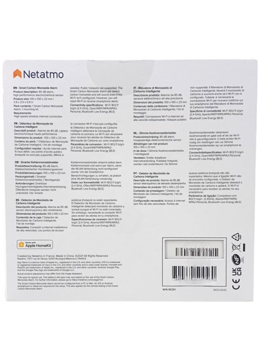 Detector De Humo NETATMO CARBON MONOXIDE AL