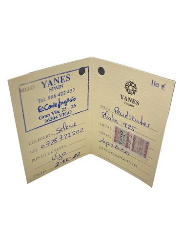 YANES PENDIENTES PLATA Y LAPISLAZULI