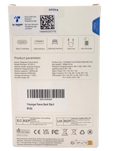 POWER BANK YIISONGER 10000 mAh