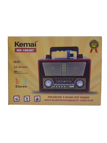 Radio KEMAI MD-1802BT USB Bluetooth Tarjeta