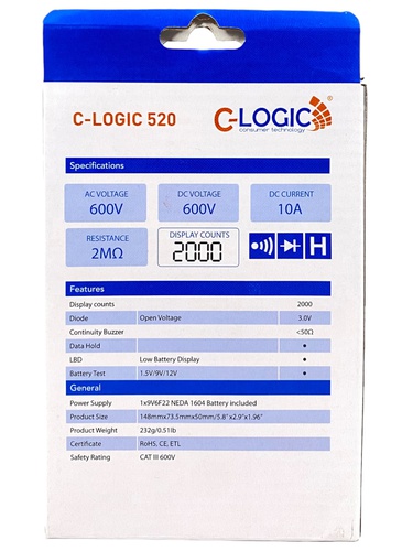 MULTIMETRO DIGITAL C-LOGIC 520