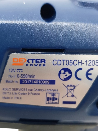 Taladro Batería DEXTER CDT05CH-120S 2 Bater