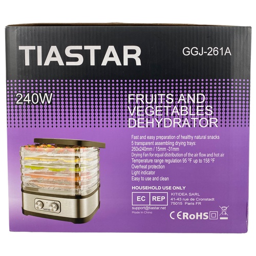 TIASTAR DESHIDRATADOR FRUTAS Y VERDURAS GGJ