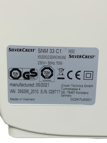 Máquina Coser SILVERCREST 359295