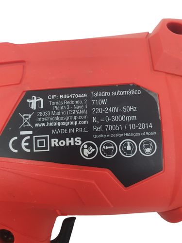 Taladro Eléctrico RDM PRO TOOLS Percutor Re