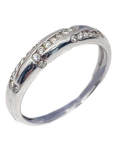 ANILLO ORO BLANCO 18K CON PIEDRAS T.14