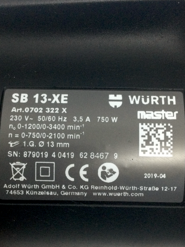 Taladro Eléctrico WURTH SB 13-XE Percutor R