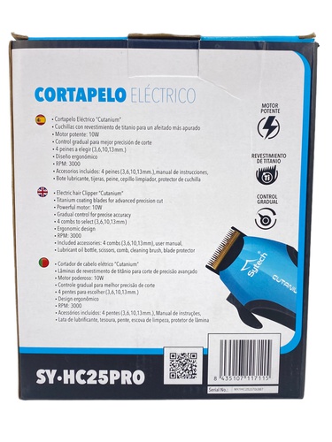 CORTAPELO ELÉCTRICO SYTECH
