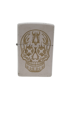 Coleccionismo ZIPPO BLANCO CON CALAVERA DOR