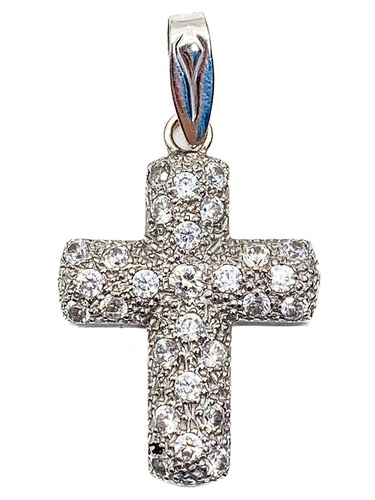 COLGANTE DE ORO BLANCO 18K CON PIEDRAS