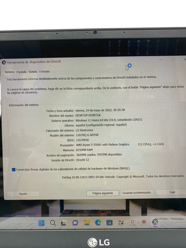 Portátil LG 13U70Q 512 GB 8 GB AMD Ryzen